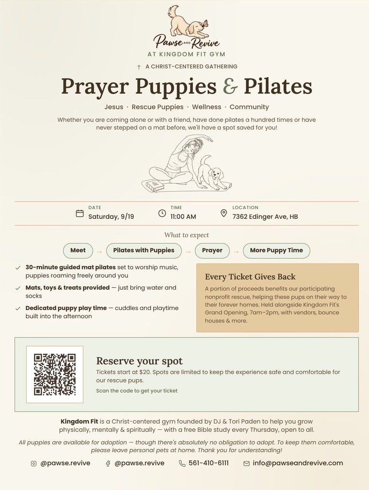 Prayer puppies and Pilates